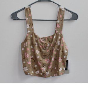 NWT, BP-Nordstrom, Beige-Pink Sophie Floral Linen Blend, Size XXS